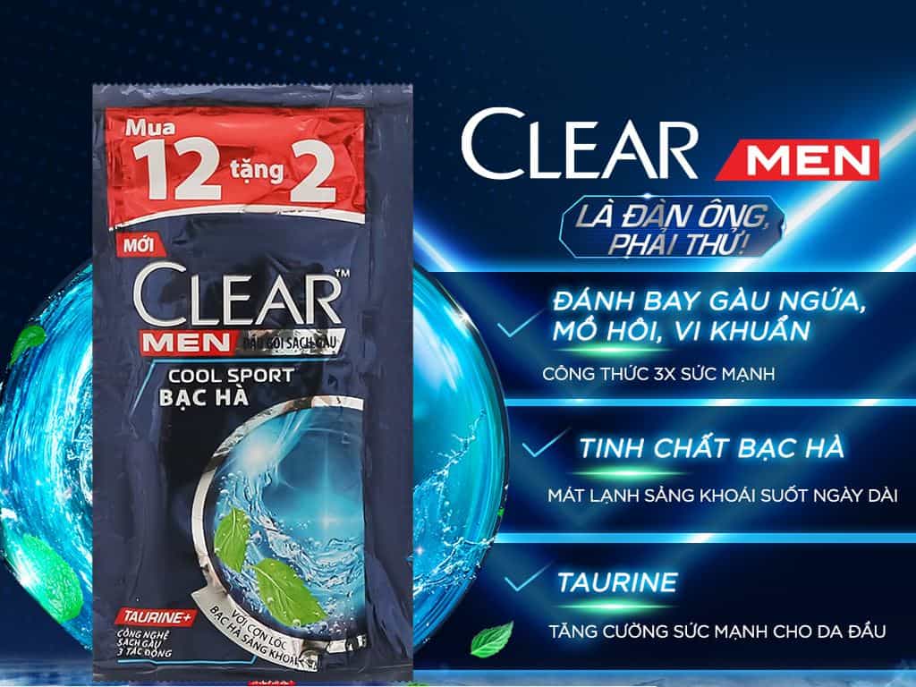 Dầu gội Clear Men 5g x 12 gói giá tốt tại Bách hoá XANH